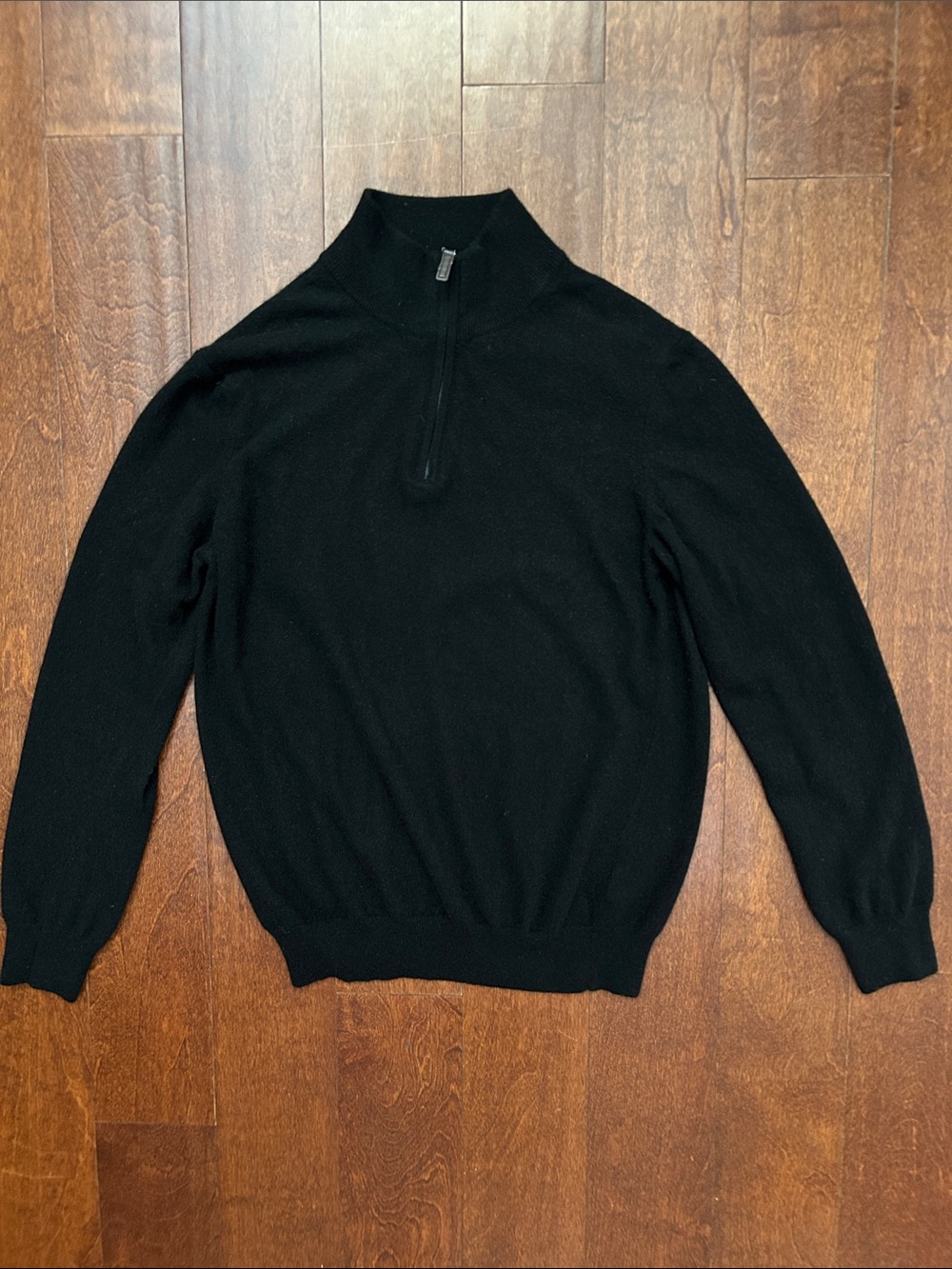 Mantovani Studio 100% Italian Cashmere Men's Zip-Front Mock Neck Sweater, Size L